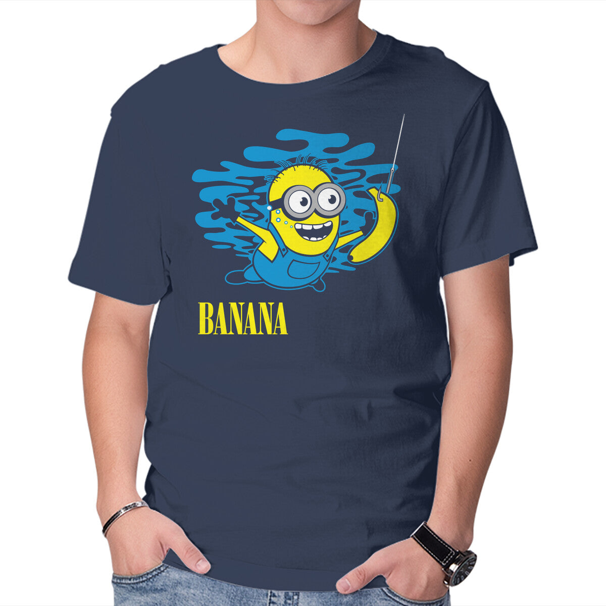 Unisex Crew Neck T-Shirt Banana Nirvana Graphic Short Sleeve Casual Tee XL