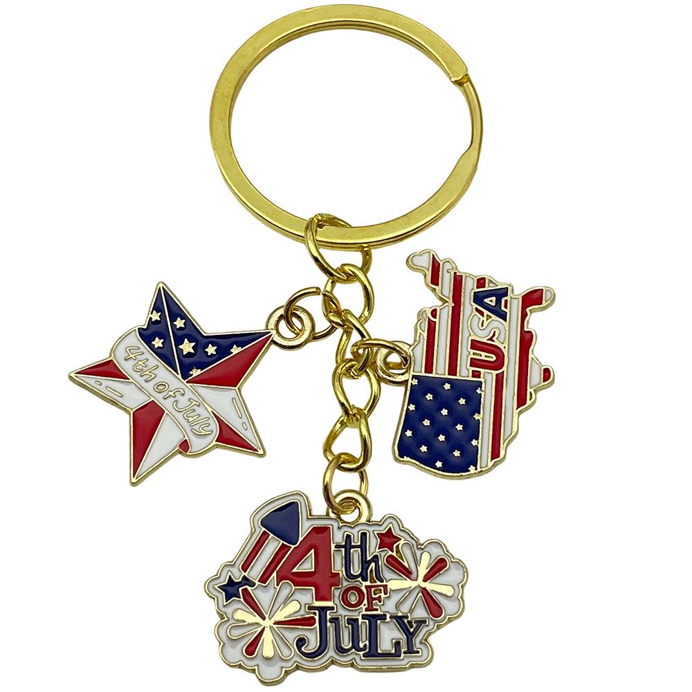 Independence Day Flag Heart  Star Earrings Keychain Pendant