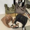 Student Messenger Bag Solid Color Crossbody Bag Men Canvas Bag Women's Large Capacity Commuter Shoulder Bag