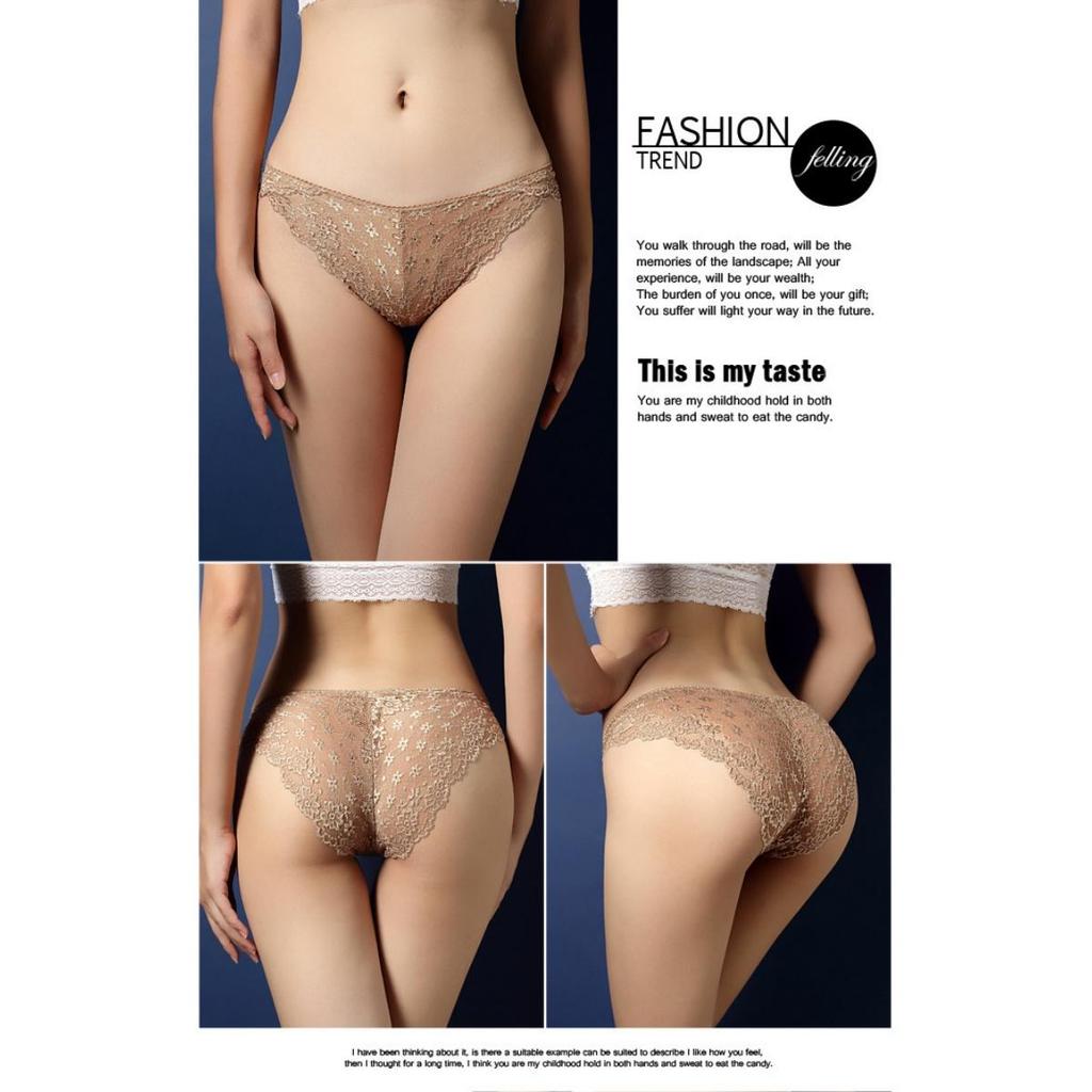 Vintage Lace Panties Soild Color Breathable Underwear Women French Sexy Lace Bow Lingerie Female Mid-waist Thin Mesh Briefs XXL