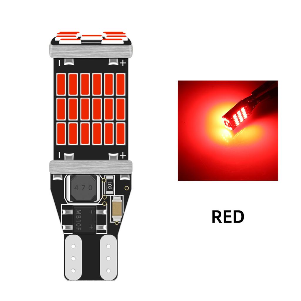 10PCS T15 W16W LED Bulbs 902 904 906 912 921 Car Reverse Lights Canbus Flash Warning Light 12V Backup Light 45SMD 4014 Chip