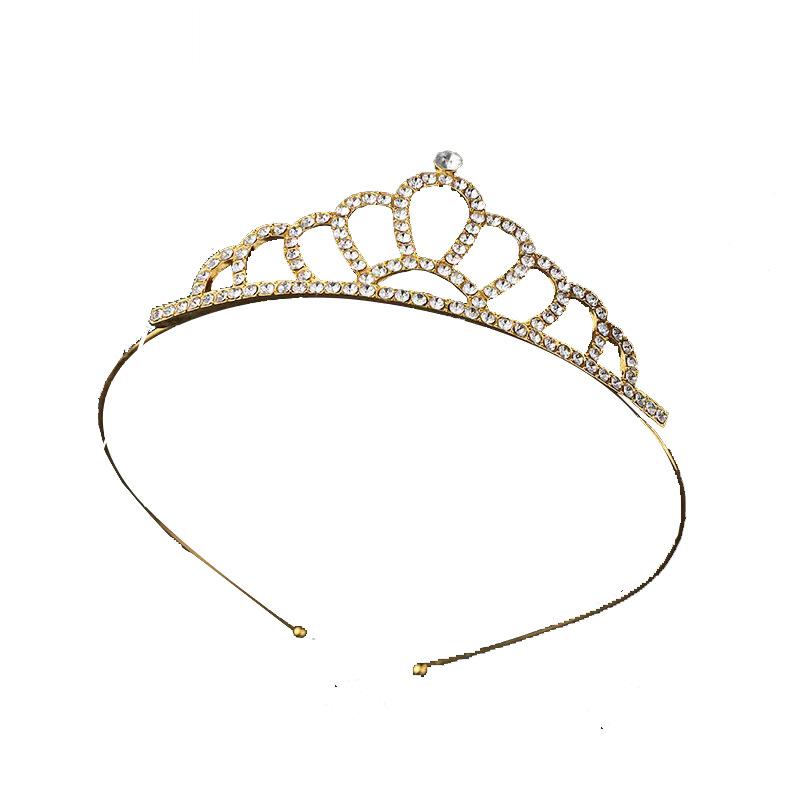 Alloy Diamond-encrusted Children's Headband and Hairband. Metal-encrusted Diamond Princess Hairband for Girls and Small Crown.