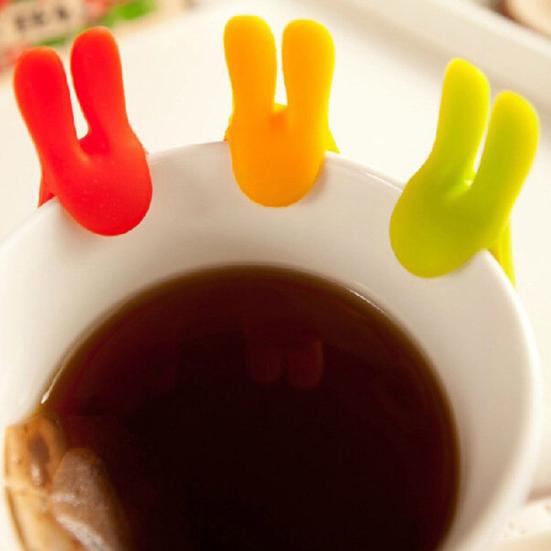 Lovely Multi-Function Silicone Gel Rabbit Shape Tea Bag Holder Tea Cup Hanger