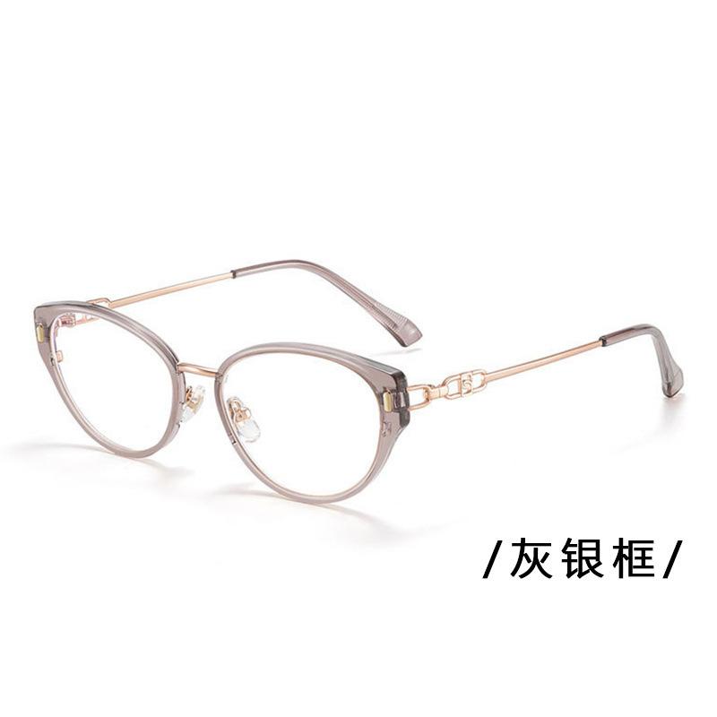 High intelligence, cool and pure desire, cat eye brown glasses frame, ultra-light plain face, anti-blue light myopia, can be matched with degree G