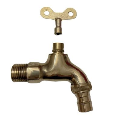 Diebstahlsicherer Wasserhahn mit Schlüsselschloss, Messinggehäuse, Einzelloch für Schlüsselschalter, Wasserhahn, Wasserhähne für die Küche im Freien