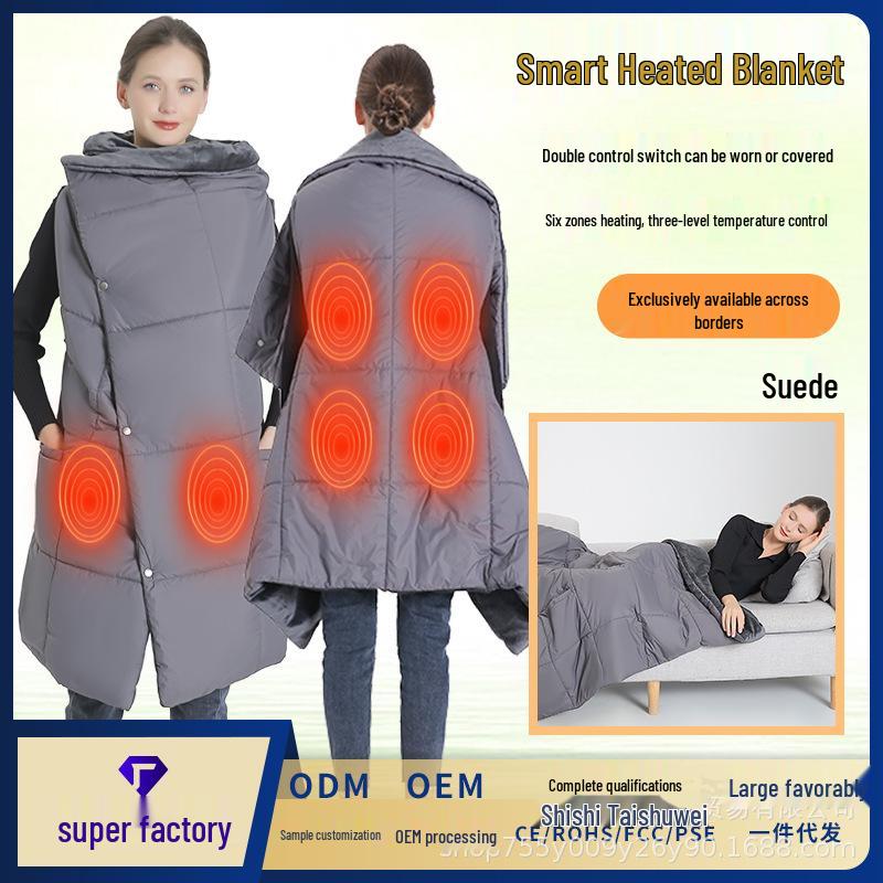 Dual-Use Wearable Electric Heating Blanket Shawl 80-100cm хаки