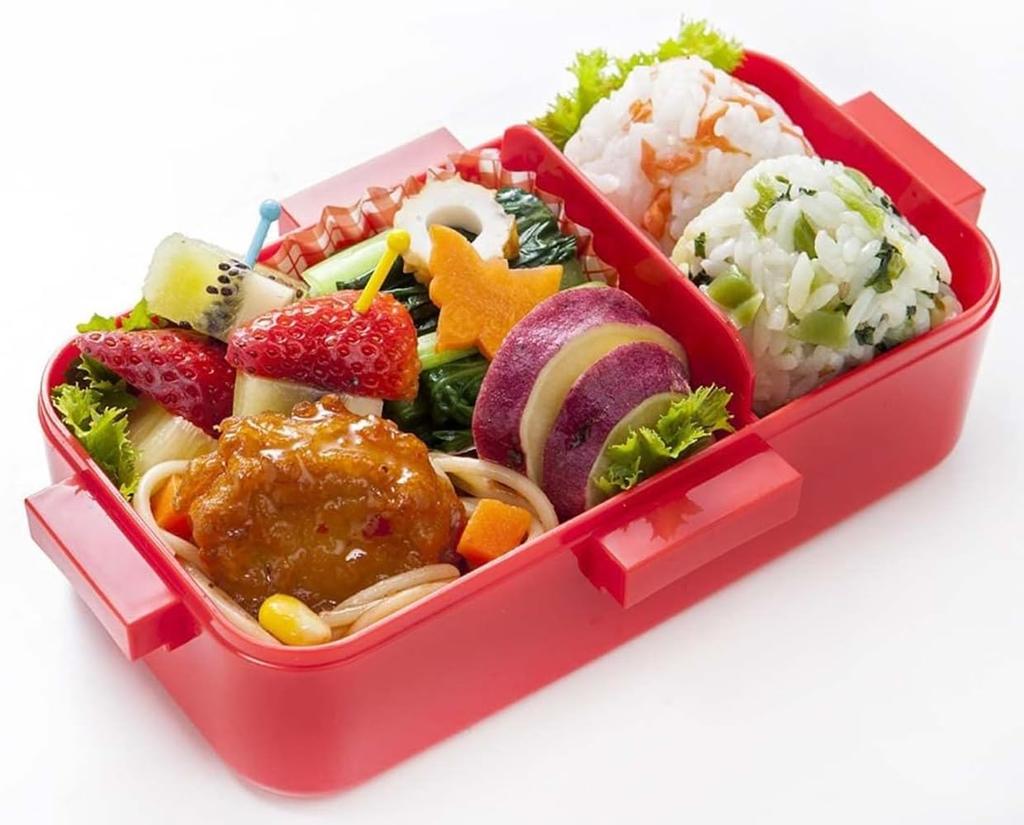 Skater Bento Single Made In for with Locking for Dishwasher and Microwave Cherry Red Box, 530ml, Tier, Japan, Women, 4-Point Leak-Resistant Storage,