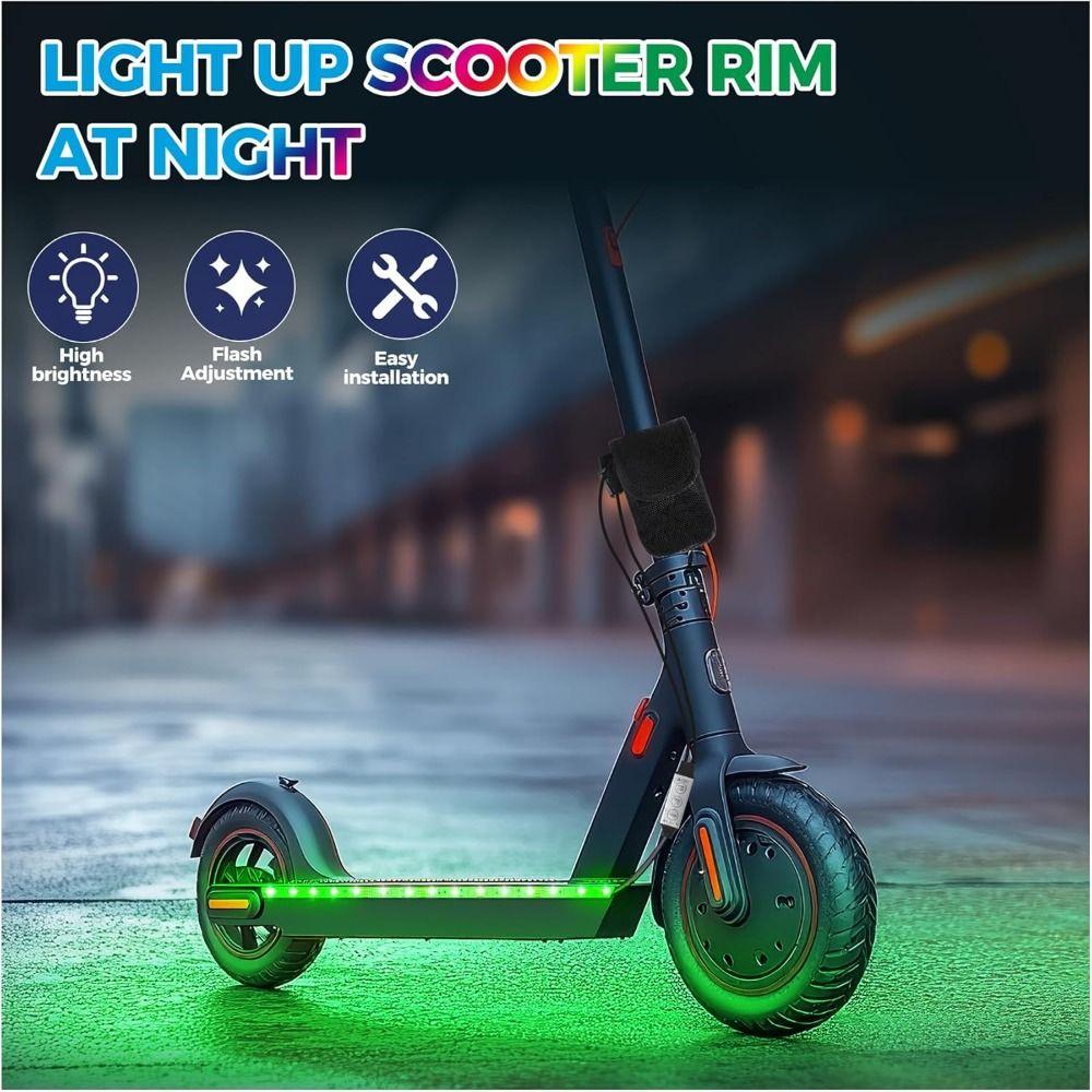 Battery Powered Scooter LED Lights Multi-Color RGB Light Strip Underglow Lights  Night Riding