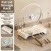 Kitchen Sink Storage Rack with Drain Self Drainage Sponge Holder Stainless Steel Multifunctional Pan Pot Lid Holder