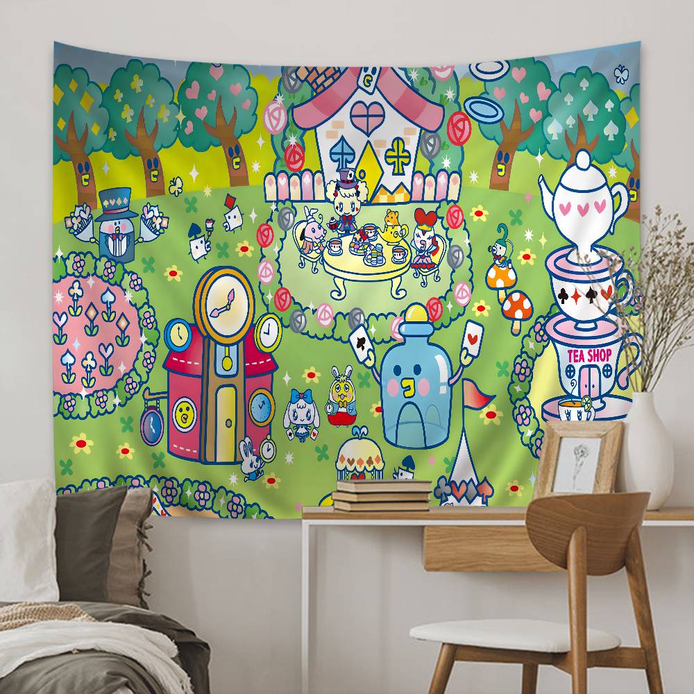 Classic TTamagotchi Cut Friend Game Hanging Bohemian Tapestry Hanging Tarot Hippie Wall Rugs Dorm Japanese Tapestry
