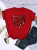 Simple Broken Leopard Heart Women Tshirt Casual Fashion Soft Fashion Clothing Harajuku Comfortable Womens Short Sleeve