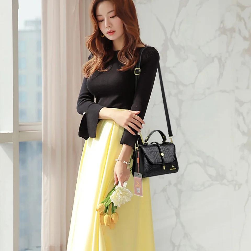 Premium Leather Crossbody Bags for Women Female Shoulder Messenger Bags Luxury Designer Handbags and Purses