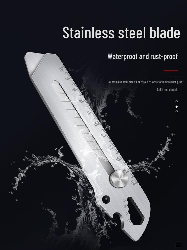 Heavy Duty Stainless Steel Utility Knife - Super Sharp and Thickened All-Metal Paper Cutter