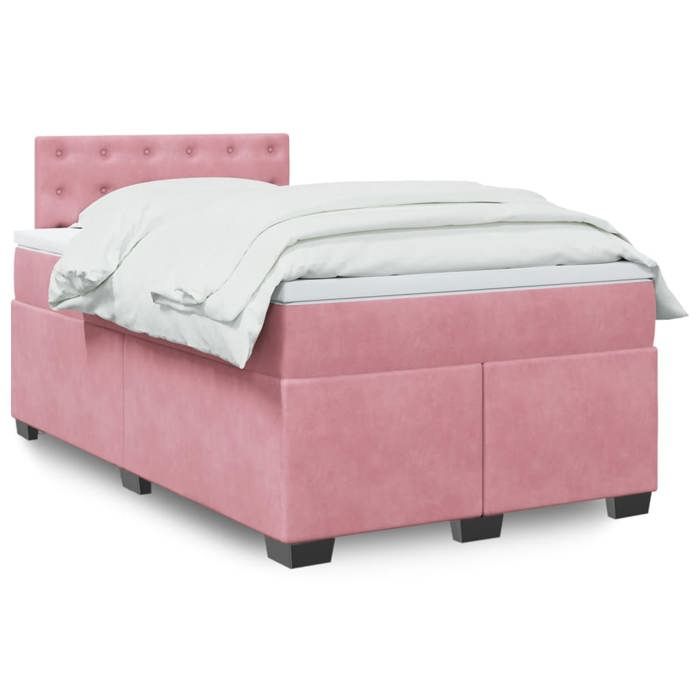 Maison Exclusive - Sommier à lattes de lit avec matelas Rose 120x200 cm Velours