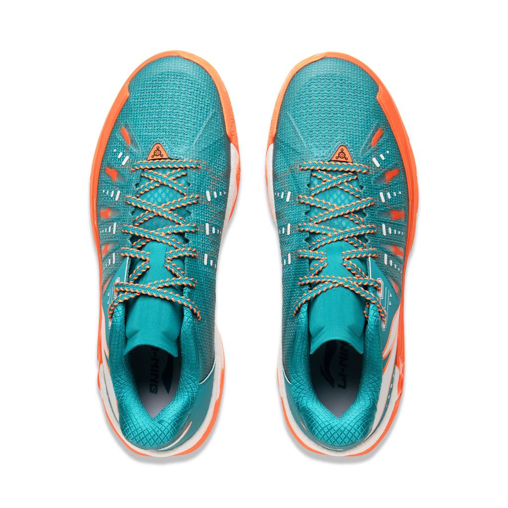 New LiNing Jie Ao 2 Cushioning Anti Slip And Wear Resistant Rebound Low Top Outdoor Basketball Shoes Men's Cyan Orange ABFV013-2