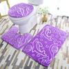 3PCS Home Bathroom Bath Mat Set Toilet Mat Non-slip Bath Mat Bathroom Carpet Shower Carpet Set Toilet Cover Floor Mat