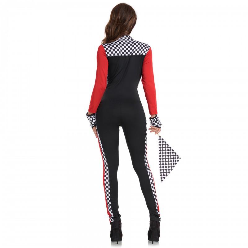 Womens Sexy Cheerleading Costume Cosplay Jumpsuit F1 Racing Outfit S-XXL