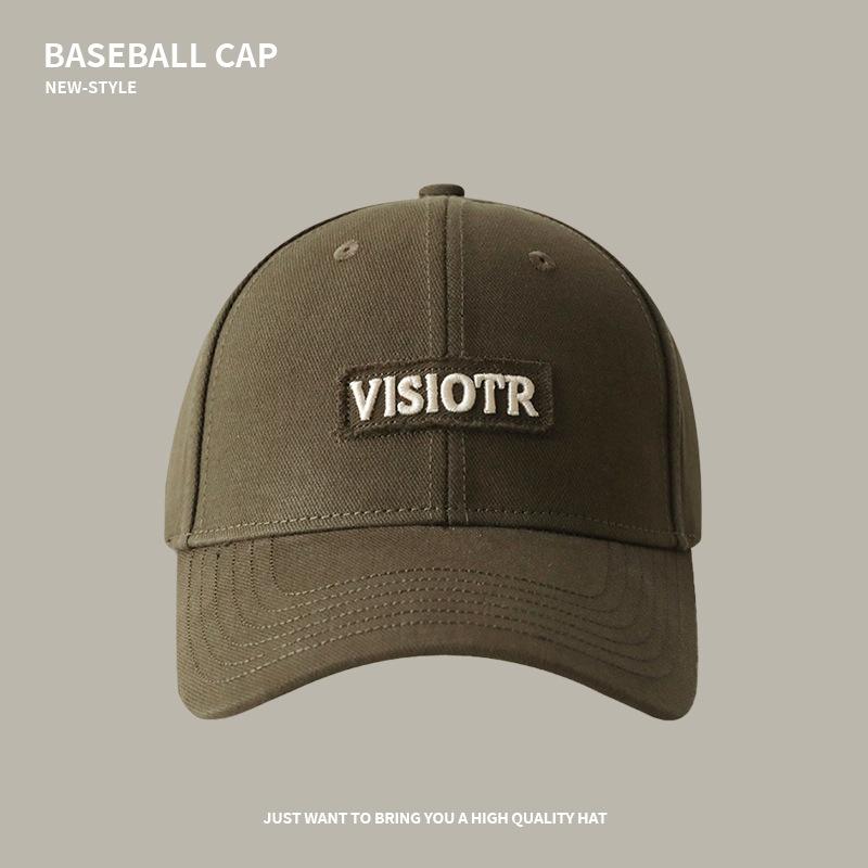 Baseball cap female spring and summer deep-topped wide-brimmed big-headed cap couple Joker tide show face small sun visor.