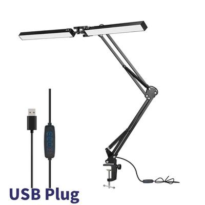 360° Rotation Rocker Arm LED Table Lamp 160LED Adjustable Brightness Double Head Desk Lamp Super Bright Eye-Caring LED Desk Lamp