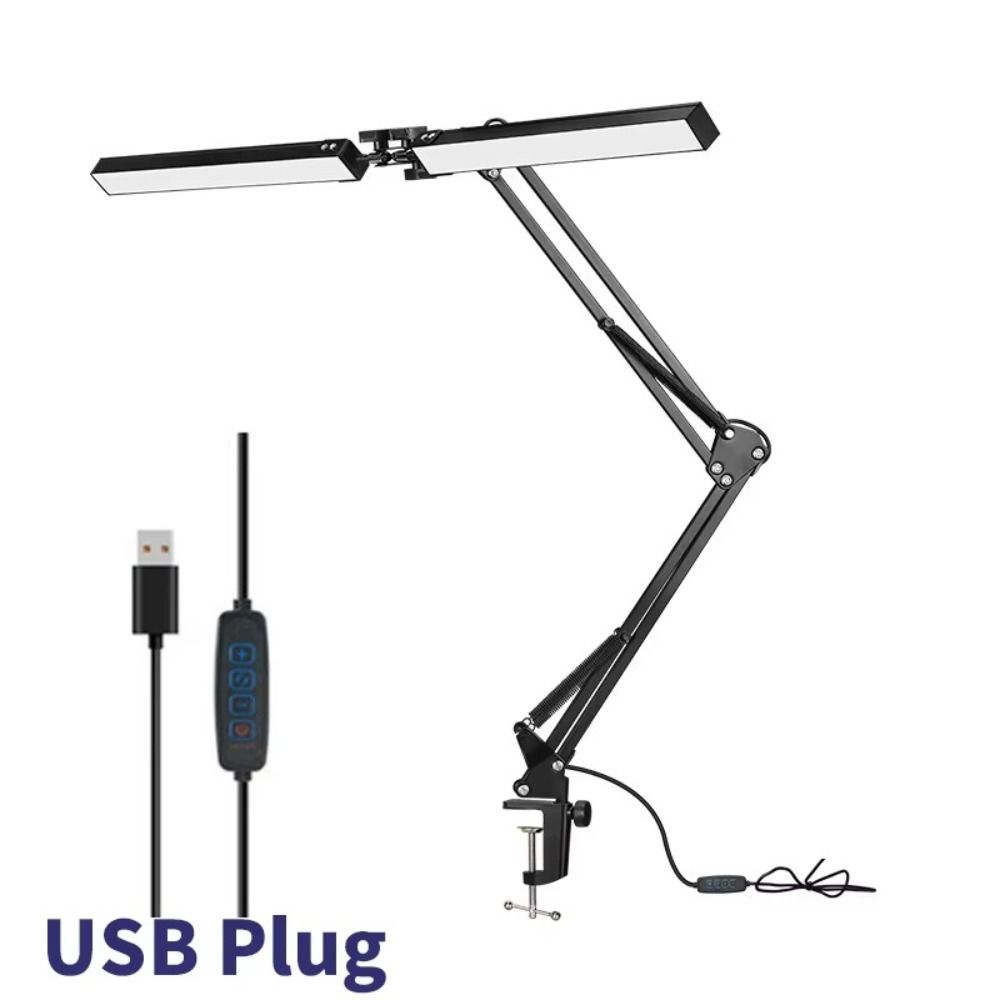 Adjustable Brightness Double Head Desk Lamp 160LED LED Desk Lamp Rocker Arm LED Table Lamp  Office