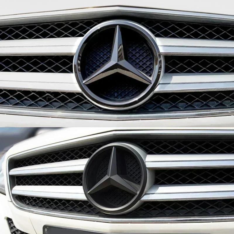1Pcs ABS Car Front Grille Badge Decal Cover Emblem For Mercedes Benz W204 W205 W210 W211 W212 W213 C E Class GLA GLK ML GLC GLE PB8