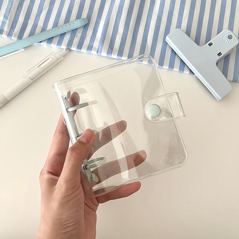 Creative Cute Transparent Mini Loose-leaf Hand Book Student Portable Notebook Ring Binder School Supplies