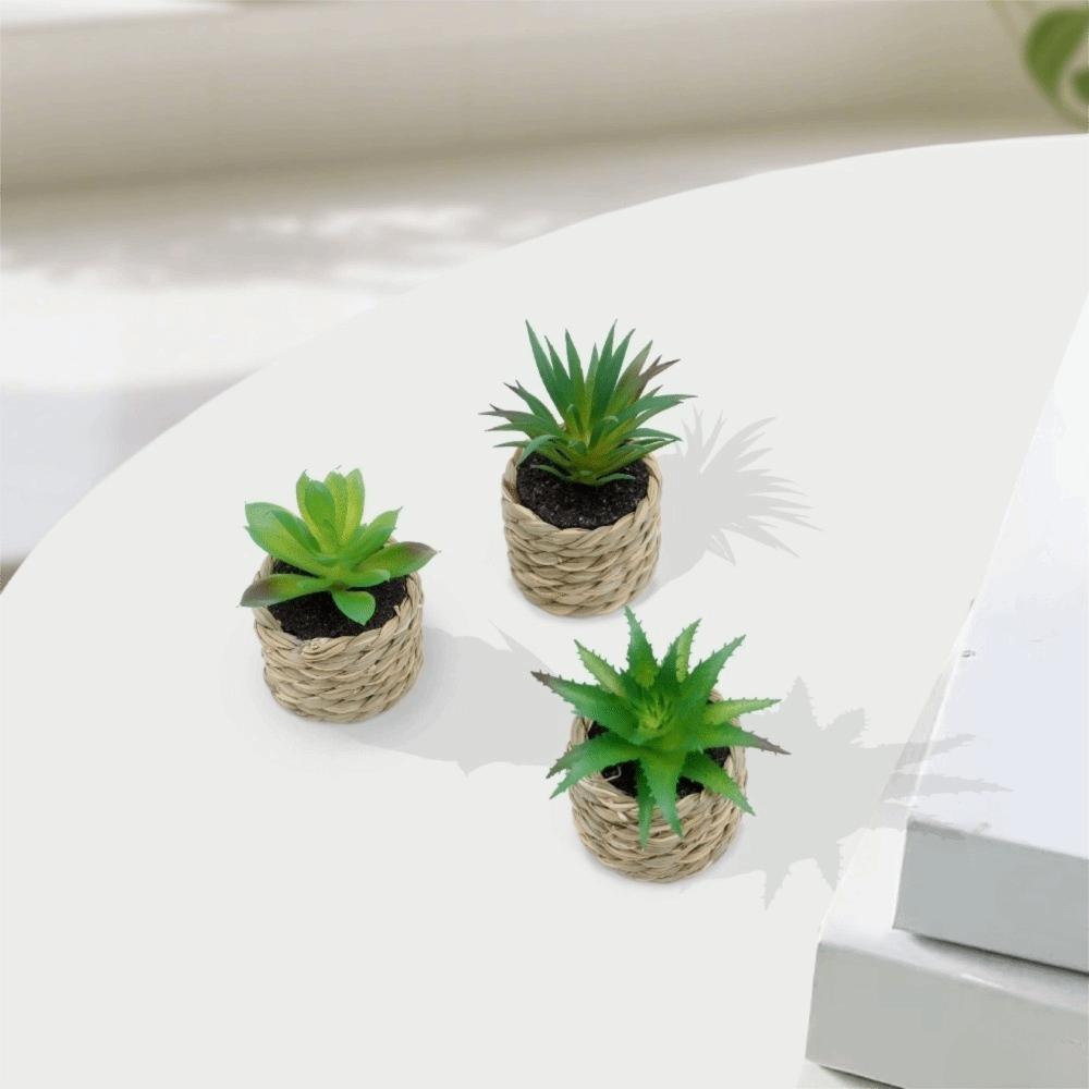 Fake Simulation Potted Plants Mini Potted Plants Doll House Decoration Office Decor
