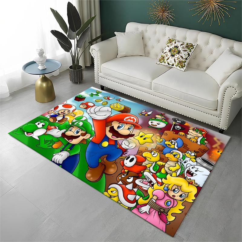 Cartoon M-Mario Bros Game Carpet Rug for Playroom Bedroom Living Room Sofa Home Decor,kids Area Rug Non-slip Floor Mat Gift