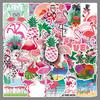 50 Flamingo and Animal Cartoon Stickers for DIY: Perfect for Water Bottles, Skateboards, and Luggage.