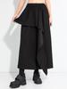 Jesień 2025 Nieregularne Spodnie Spódnicowe o Szerokich Nogawkach Długości 9/10 - Wyszczuplające, Ukrywające Biodra, Jednokolorowe, Plus Size