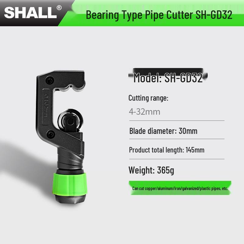 Pipe Cutter: Bearing Type for PVC, Stainless Steel, Copper - Manual, Durable Design