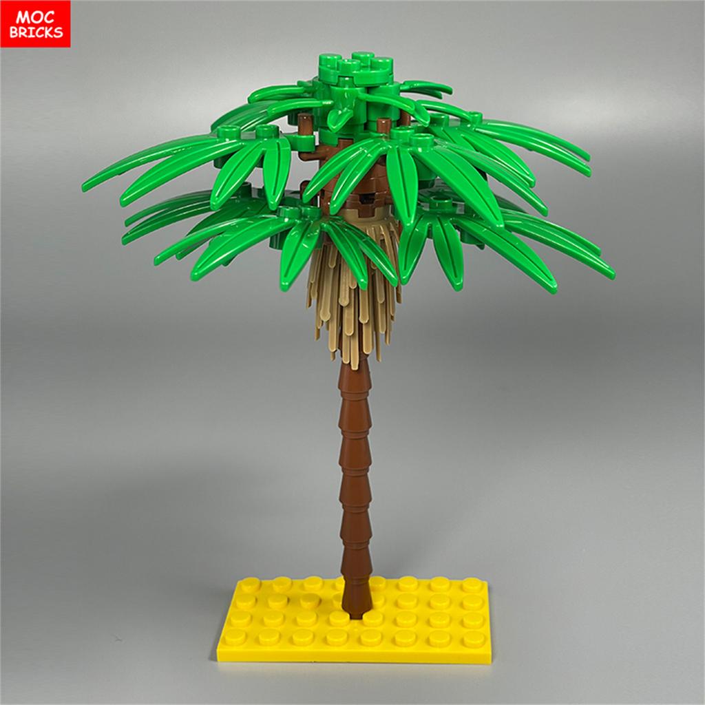 MOC Bricks Green Tree Series Construction Building Blocks Plant City Garden Street Lake View Park Jungle Christmas Toys For Kids