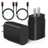 Carregador Tipo C 2 Pacotes 25W PD Carregador de Parede USB Bloco de Carregamento Super Rápido e Cabo de 1,8m para Celular Android para Samsung Galaxy S24
