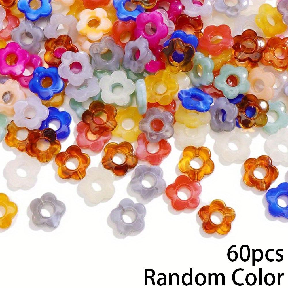 20/40/60 szt. Akrylowe Koraliki Kwiaty Puste Koraliki Kwiatowe Koraliki Dystansowe Hurtowo DIY Rzemiosło Kolorowy Naszyjnik Kolczyki Bransoletka Tworzenie Biżuterii