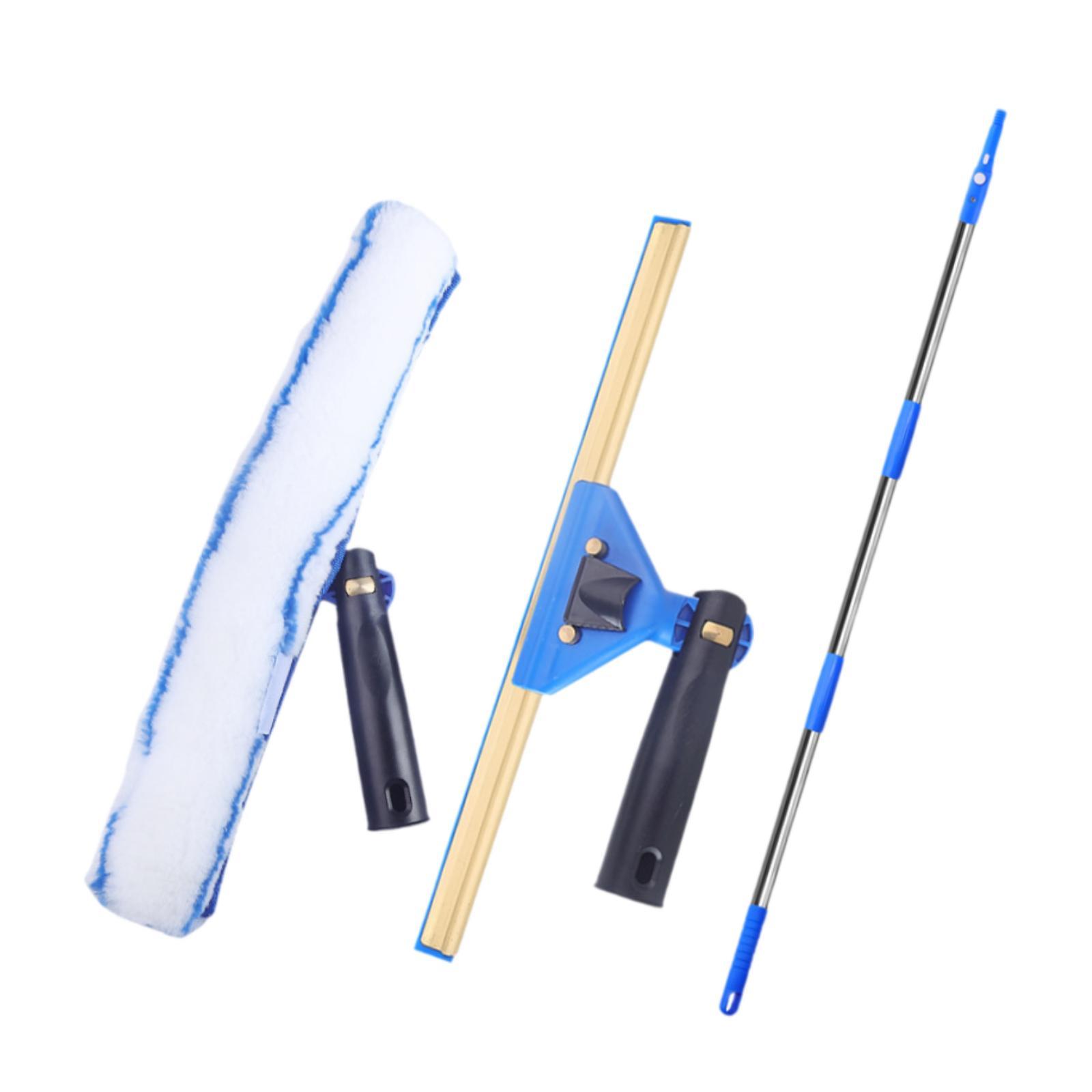 

Набор из 3 скребков для мытья стекол, инструмент для самостоятельной сборки, вращающийся инструмент для мытья стекол для автомобиля, патио, ванной, душа, окна синий