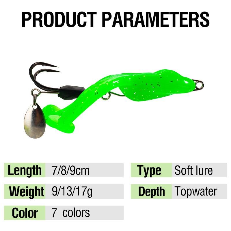 7/8/9Cm Frog Fishing Lure Soft Bait With Spoon Fishing Tackle For Snakehead Silicone Bait With Hook Simulation Frog Lures