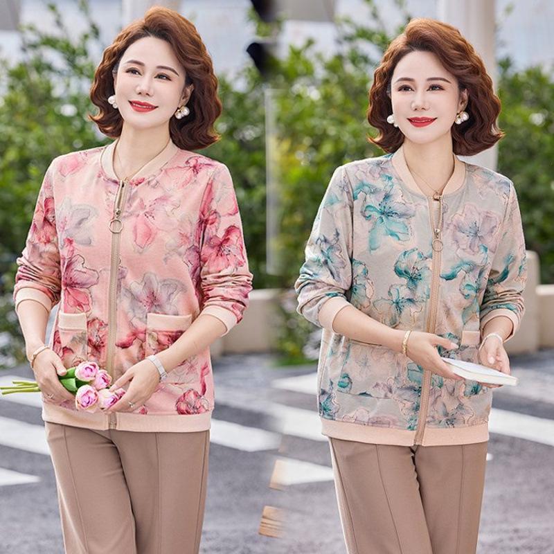 2026 Stylish Spring Jacket for Middle-Aged & Elderly Women - Loose, Lightweight, Short Top for Spring & Autumn