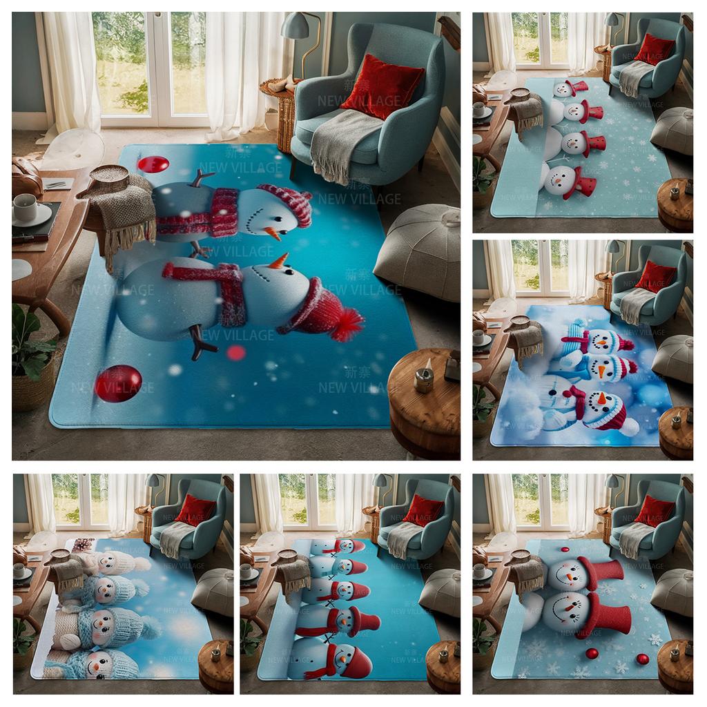 House Entrance Carpet Home Door Mat Living Room Bath Foot Bathroom Non-slip Water Absorption Rugs Bath Merry Christmas Winter