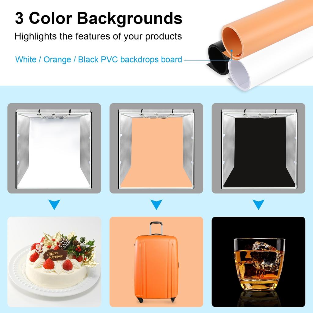 PULUZ PU5083 80*80*80cm Large Folding LED Light Tent Desktop Photo Studio Light Box 90W Softbox 234pcs LED Beads 5500K