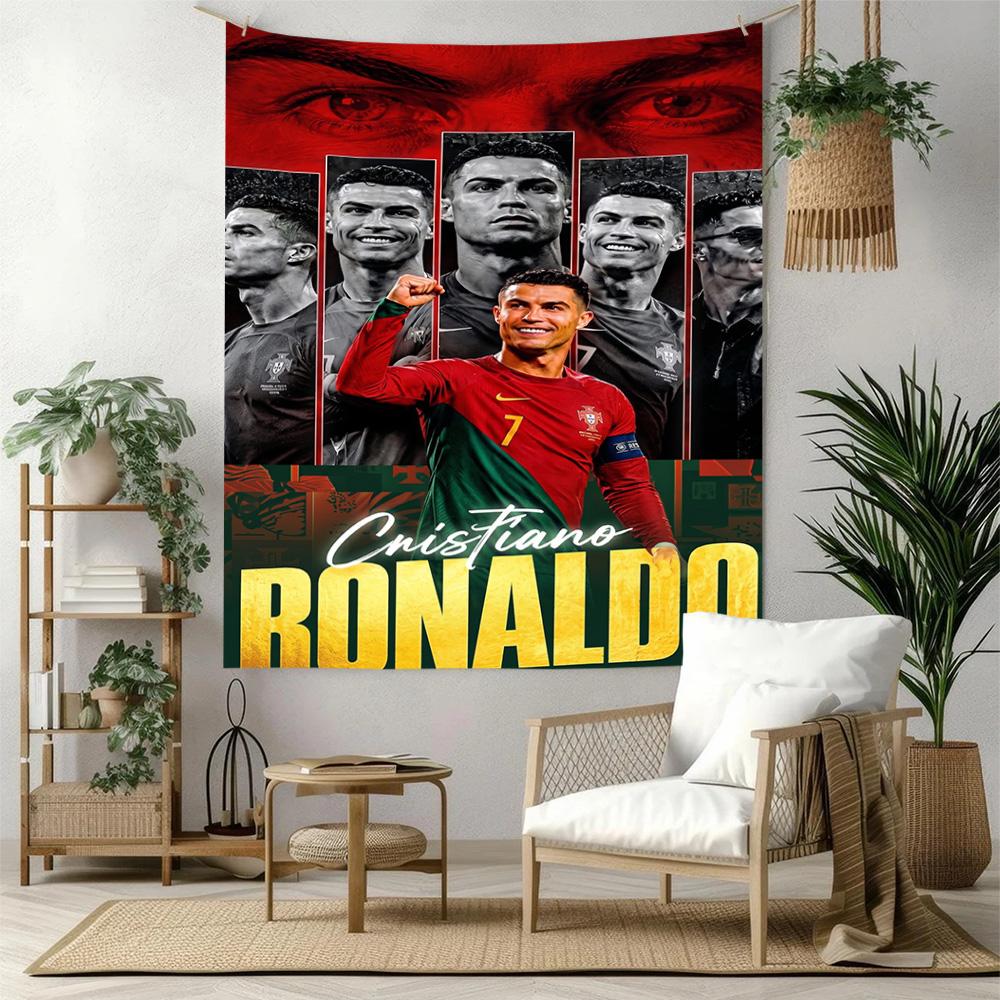 Cristiano Ronaldo Wall Decor Tapestry Art For Pet Memorial Birthdaywedding Party Backdrop Family Gift