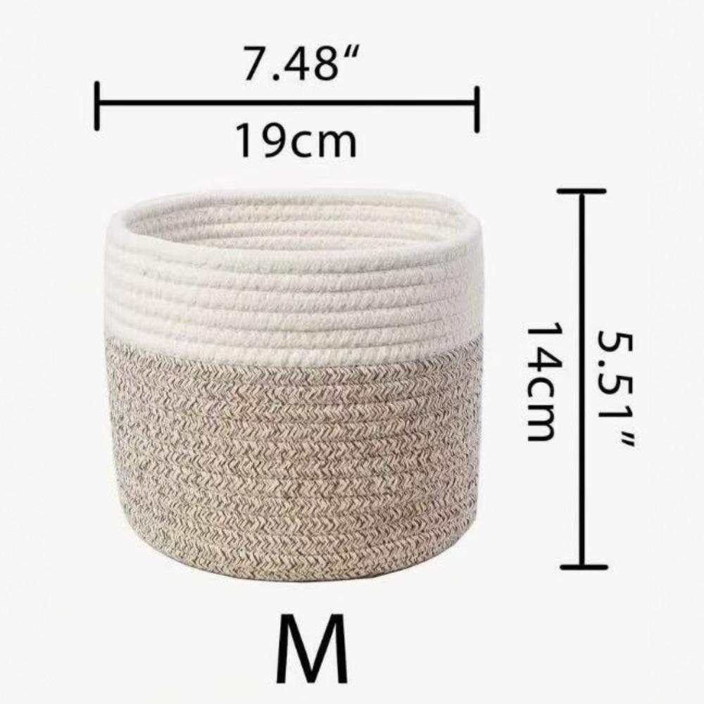 Woven Cotton Storage Basket Modern Organizer for Home Toys Cosmetics and Sundries