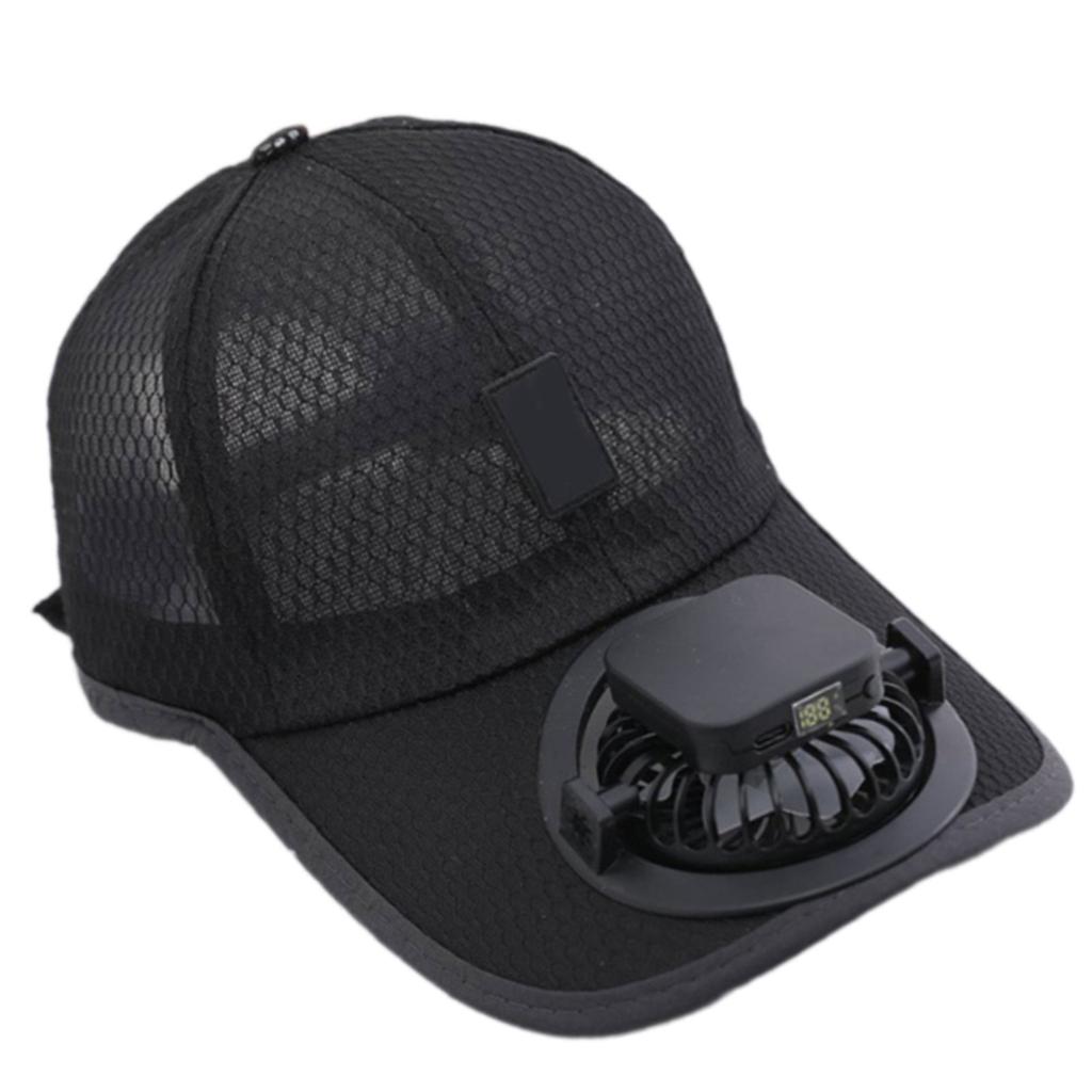 Solar Powered Cooling Hat With Built In Fan Adjustable Wind Speed Breathable USB Chargeable Hat For Outdoor Sport Gear