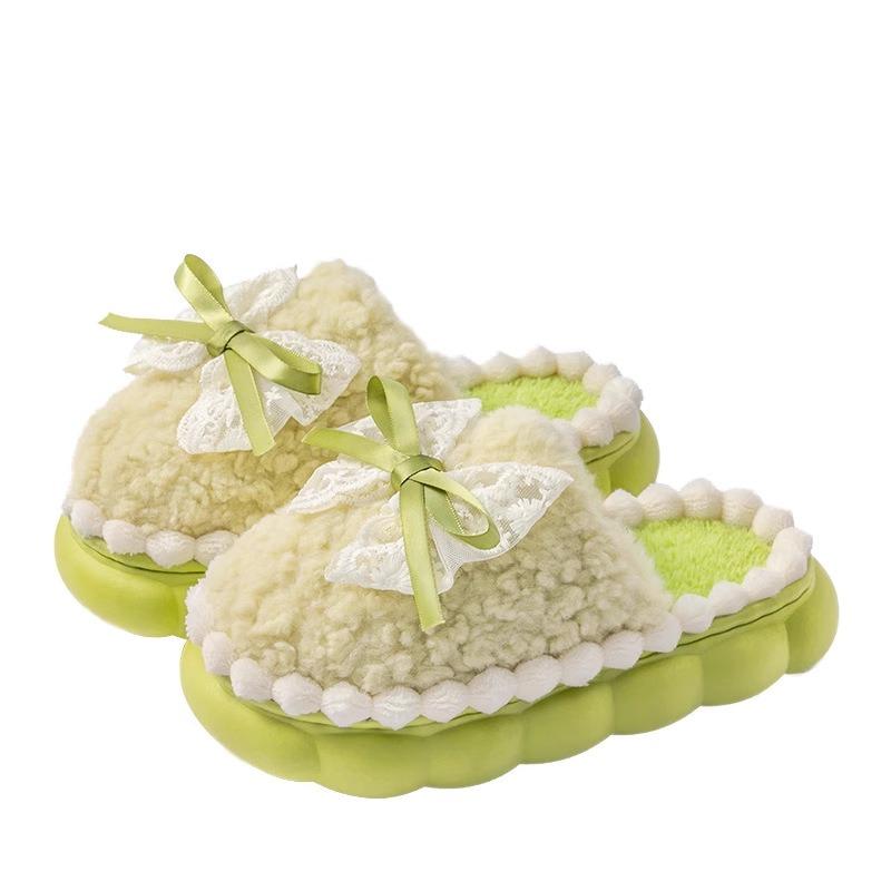 New Indoor Home Thick-soled Thermal Bag Heel Mao Mao Shoes Confinement Cotton Shoes Women's Cotton Slippers Women's Autumn and Winter