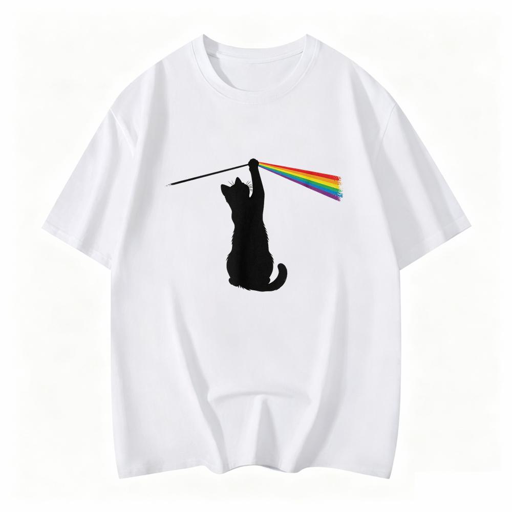 Funny Cat Tshirt Cat Rock Music Gift Unisex Clothing Custom Printed Streetwear Graphic T Shirts Anime Clothes Unisexs Clothing