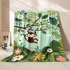 Cartoon Animal Park Printed Blanket Warm and Soft for Home Travel Blanket Sofa Bedding Camping Picnic Car Office Cover Blanket
