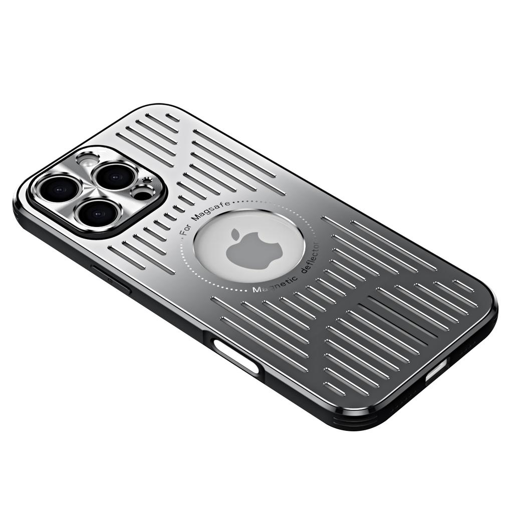 For iPhone 16 Pro Max Case Back Hollow Heat Dissipation Aluminum Alloy Phone Cover