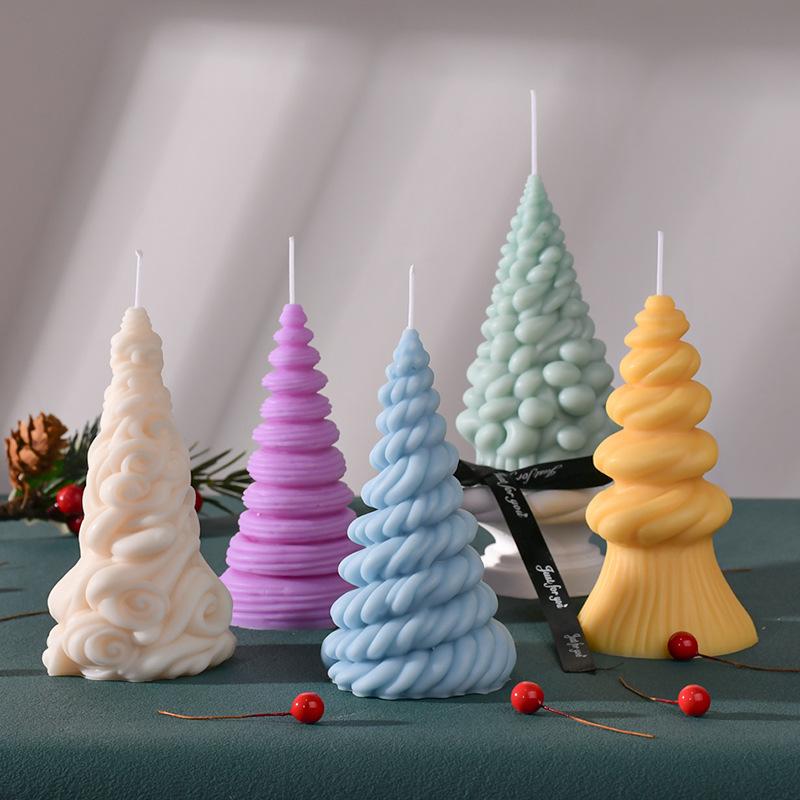 Christmas Tree Aroma Candle Silicone Mold Party Decoration Plaster Ornament Creative Craft Mold
