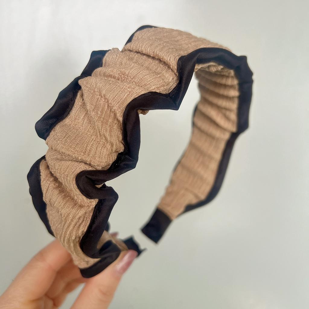 Retro Franse Stijl Brede Geplooide Hoofdband voor Gezicht Wassen en Uitgaan, Geschikt voor Dames Haaraccessoires en Dagelijks Veelzijdig Gebruik