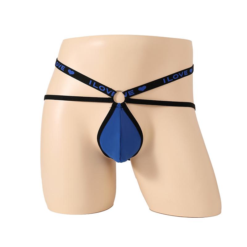 Men's sexy thongs, suspenders, elastic pockets, transparent men's T-pants, sexy boxers