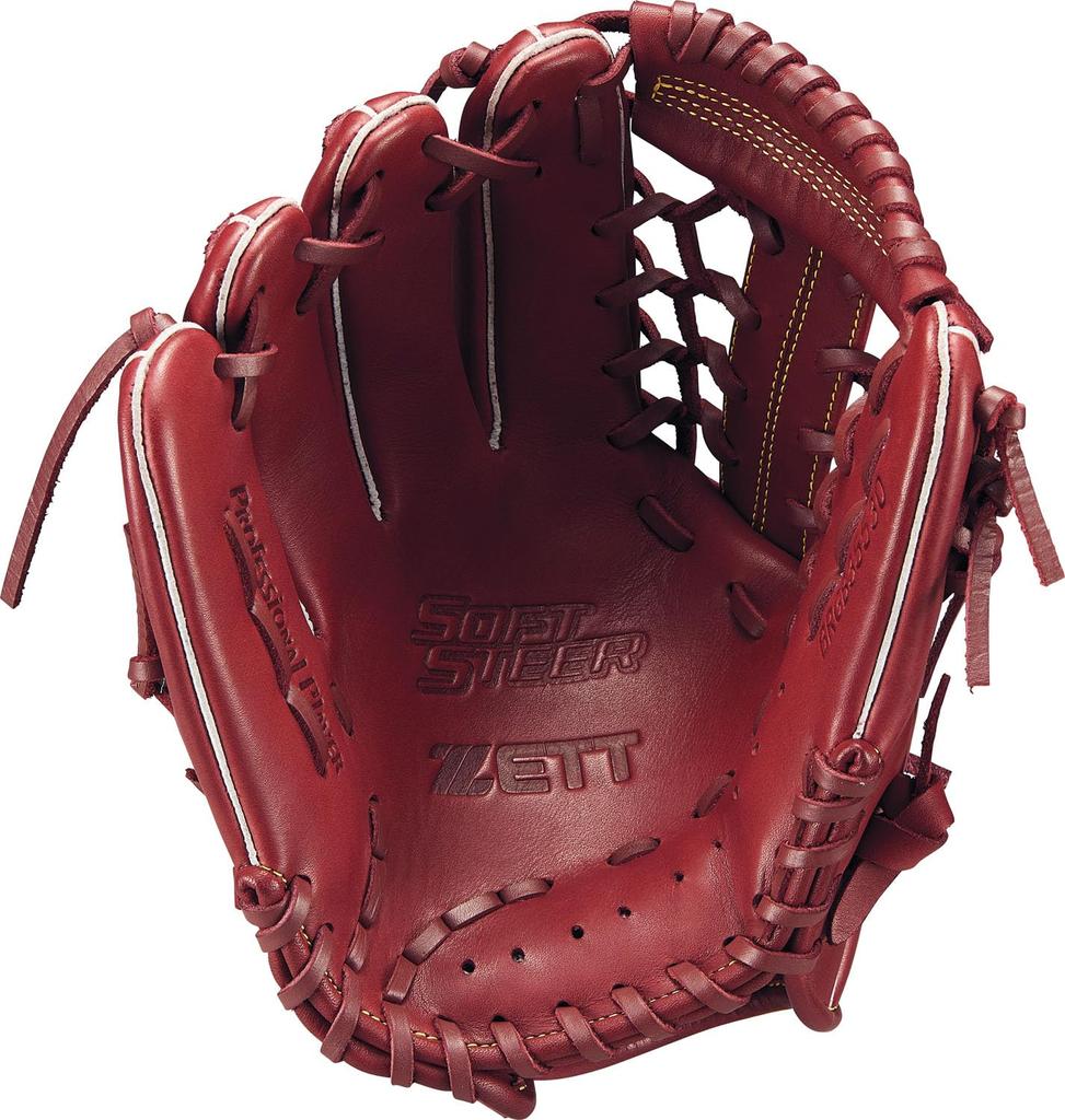 ZETT Soft Steer Baseball Bordeaux Brown Size 5 Glove, All-Around, Left-Handed Throw, (4000), (BRGB35530F)